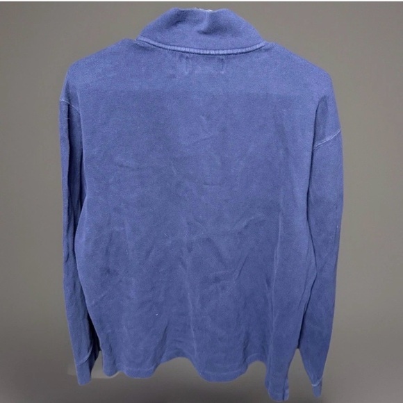 Polo Ralph Lauren Men’s 1/4 Zip Pullover Sweatshirt Blue Red Pony Logo Size L - Picture 2 of 3